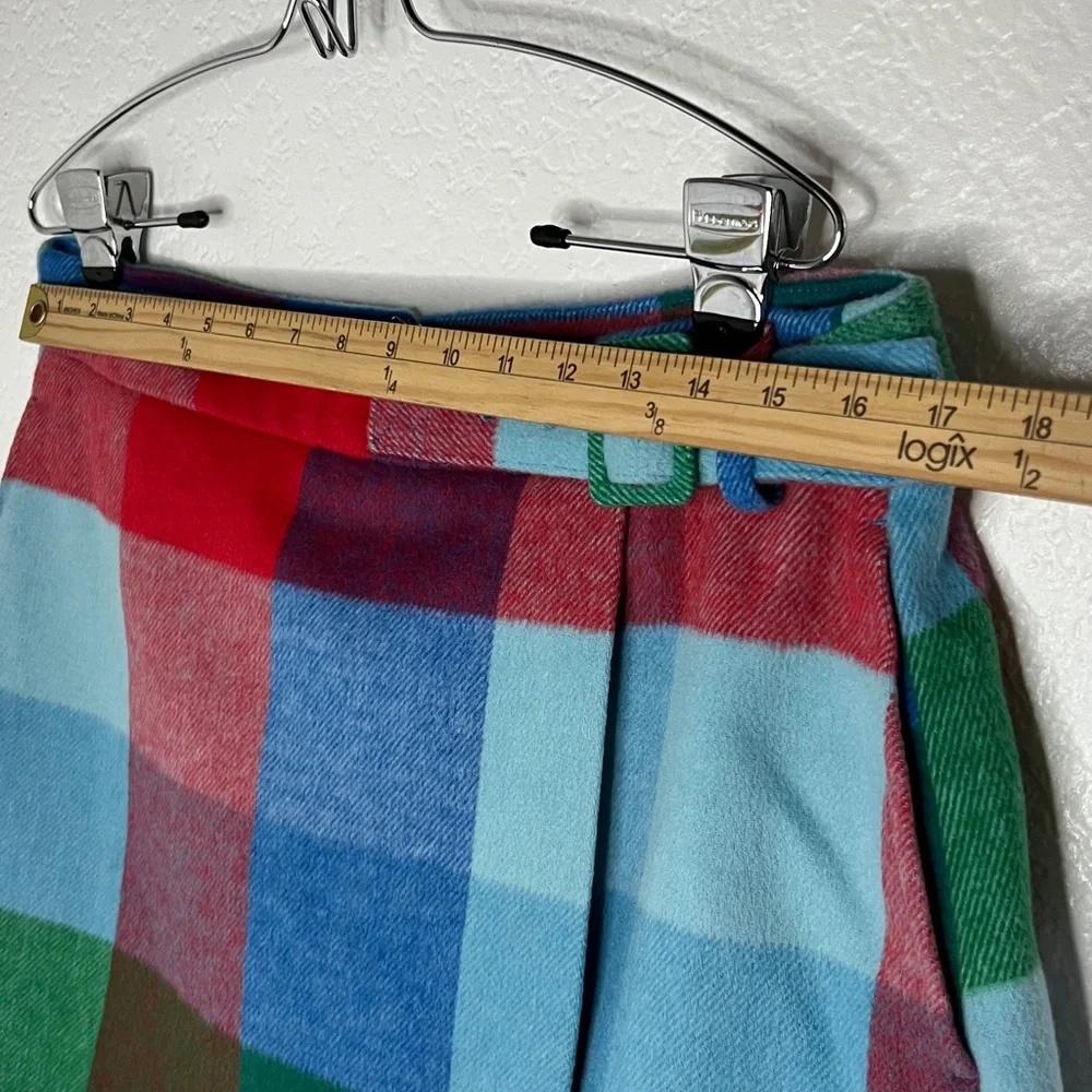 Plaid Mini Skirt in Blue & Green